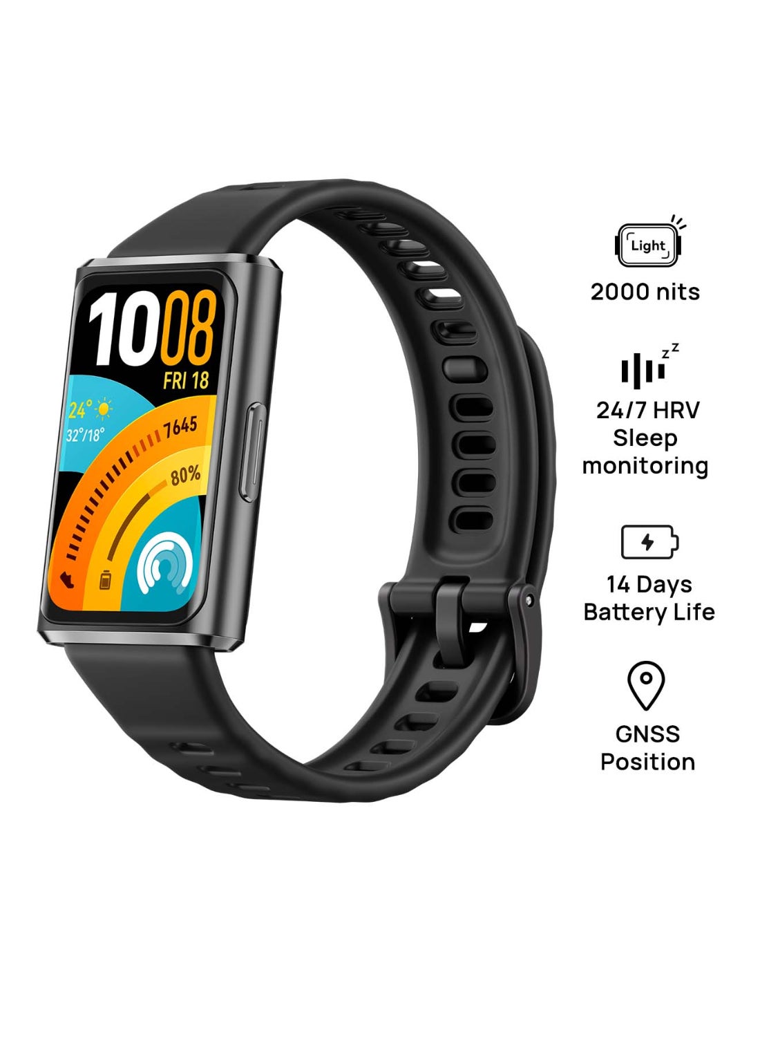 Band 11 Pro Smart Watch, Enhanced Sleep Tracking, Health & GNSS Position Fitness Tracker, Up to 14-day Battery Life, Ultra-Slim & Comfort Wear, Compatible with iOS & Android, Black