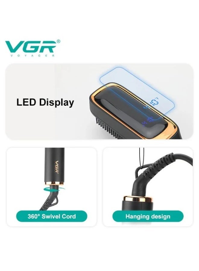 في جي آر V-560 Professional Hair Straightener Comb - Ceramic Coating, 10 Heat Settings - Image 1