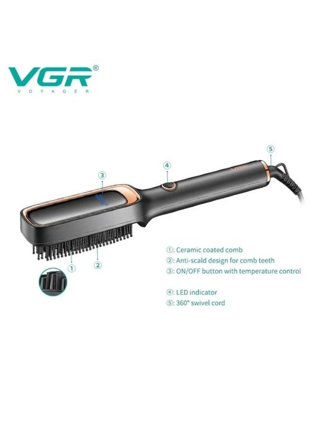 في جي آر V-560 Professional Hair Straightener Comb - Ceramic Coating, 10 Heat Settings - Image 2