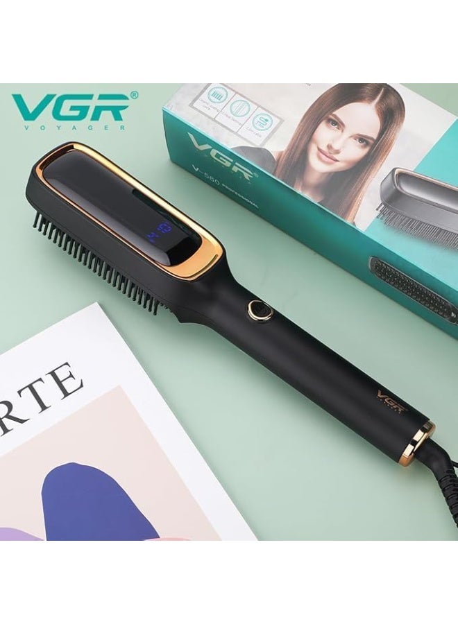 في جي آر V-560 Professional Hair Straightener Comb - Ceramic Coating, 10 Heat Settings - Image 4