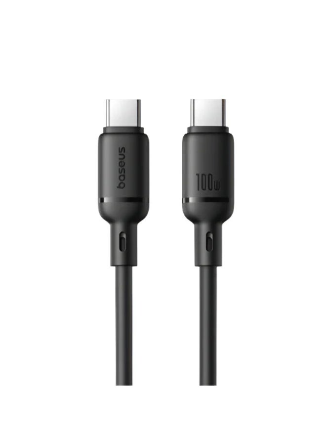 Baseus Silky Series Fast Charging Cable, Type-C to Type-C, 1Mm, 100Watts black - Image 1