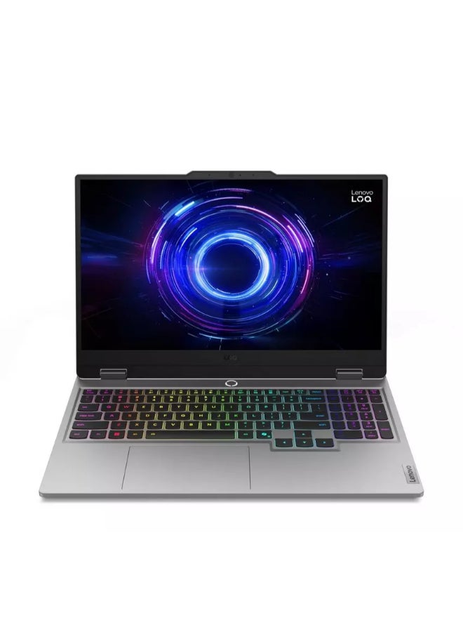 لينوفو لابتوب الألعاب LOQ 15IRX10 بشاشة 15.6 بوصة عالية الدقة بالكامل (1920x1080)، معالج Intel Core i7-14700HX، ذاكرة وصول عشوائي 32 جيجابايت DDR5، قرص صلب SSD بسعة 1 تيرابايت، بطاقة رسومات Nvidia GeForce RTX 5050 بسعة 8 جيجابايت، نظام التشغيل Windows 11. الإنجليزية/العربية - Image 1