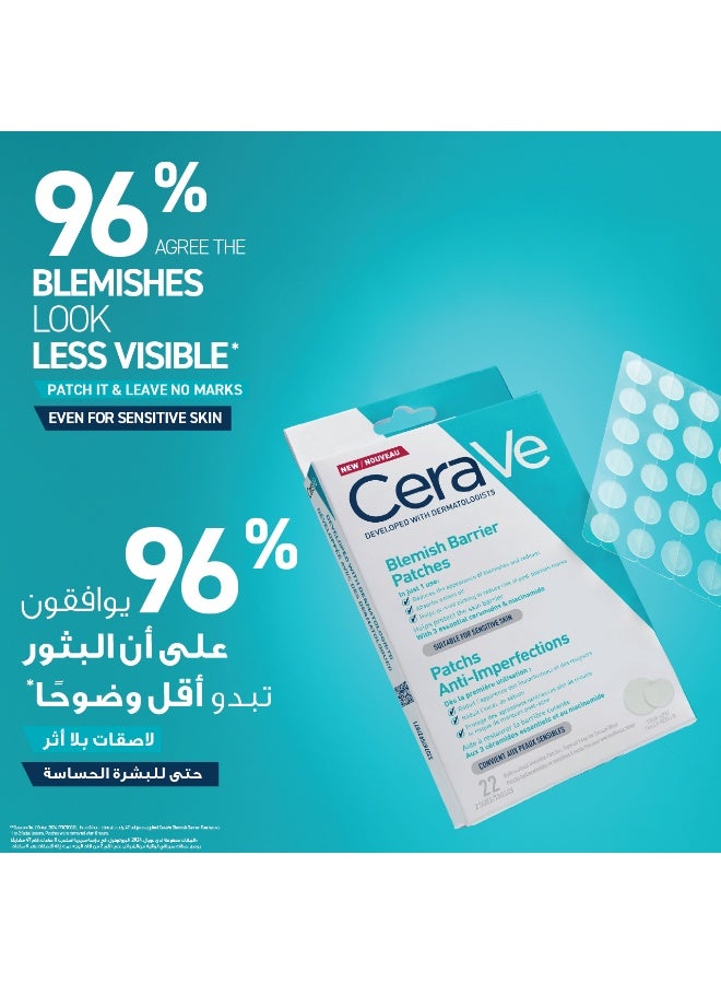CeraVe Blemish Barrier Patches With 3 Essential Ceramides And Niacinamide, 22Pcs - Image 3