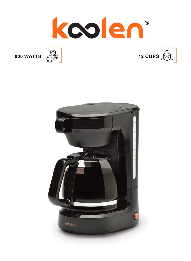 KOOLEN Coffee Maker - 900W - Pull Out Brew Basket - Black - 800100002 0.5 L 900 W 800100002 black - Image 1