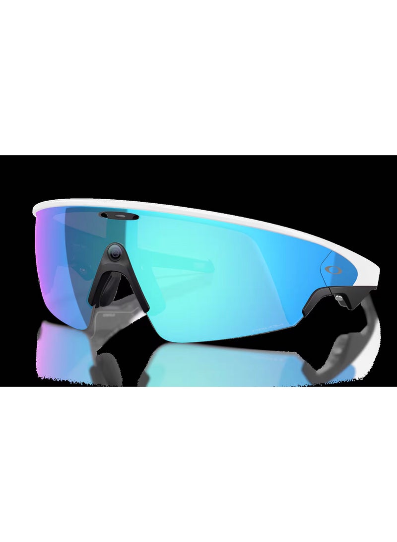 Meta Oakley Meta Vanguard AI Glasses, Wide - Universal Fit, White Frame, Prizm Sapphire Lenses - Image 1