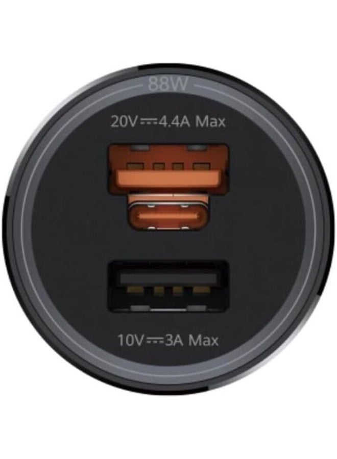 HUAWEI (Max 88W) Super Charge Dual USB Car Charger P0015 CN Version Black - Image 4