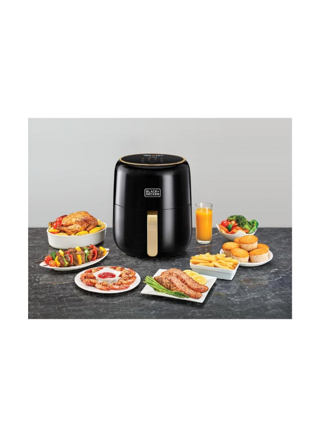 BLACK+DECKER 8-In-1 Digital Air Fryer 4.5 L 1500 W AF4510-B5 Black and Gold - Image 5