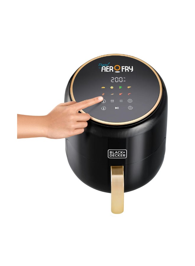 BLACK+DECKER 8-In-1 Digital Air Fryer 4.5 L 1500 W AF4510-B5 Black and Gold - Image 3