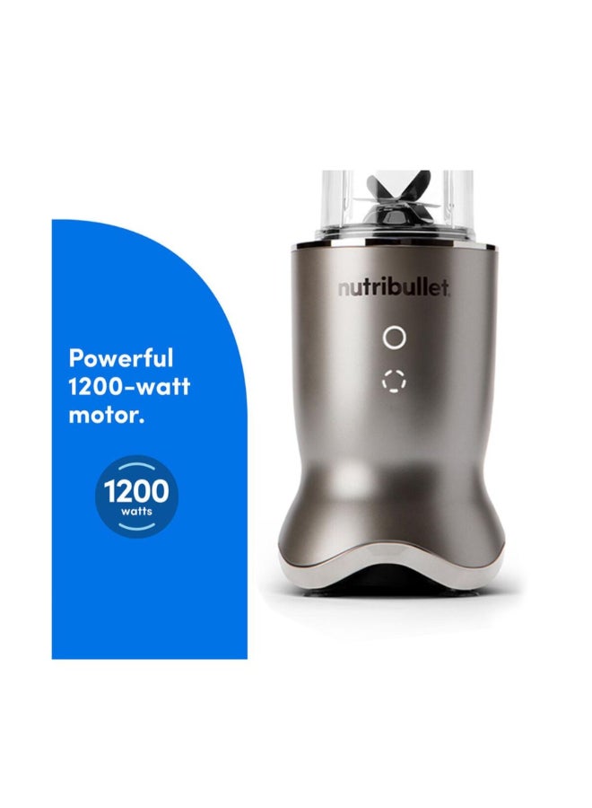 نوتري بوليت Ultra High-Speed Blender Smoothie Maker 28 x 42.4 x 15.7 cm 900 ml 1200 W NBU-500SS Grey and Clear - Image 4