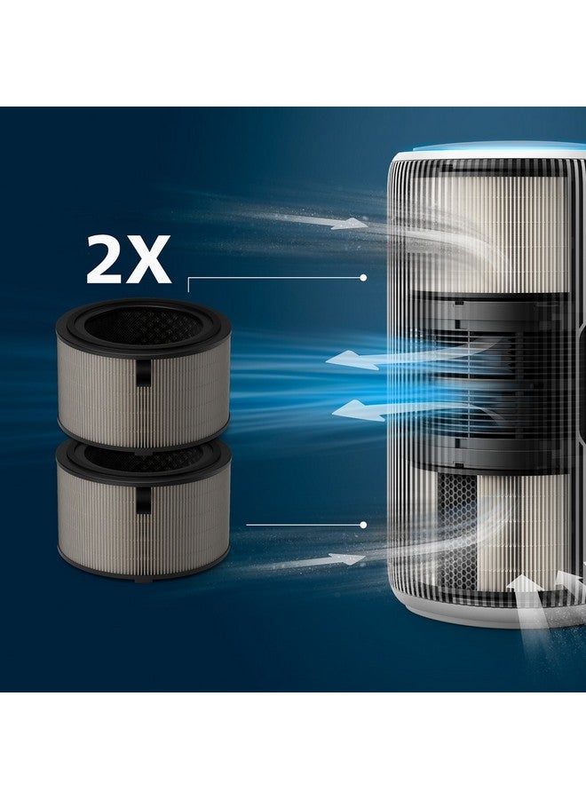 Philips PureProtect 3200 Series HEPA NanoProtect Air Purifier Filter 30.6 x 24.5 x 24.5 cm FY3200/30 Grey and Black - Image 4