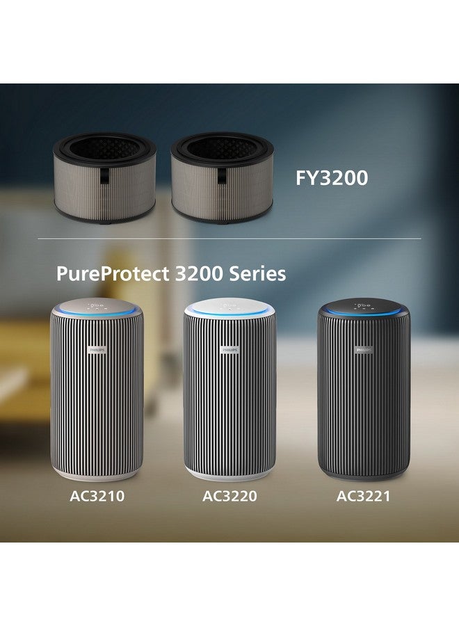 Philips PureProtect 3200 Series HEPA NanoProtect Air Purifier Filter 30.6 x 24.5 x 24.5 cm FY3200/30 Grey and Black - Image 3