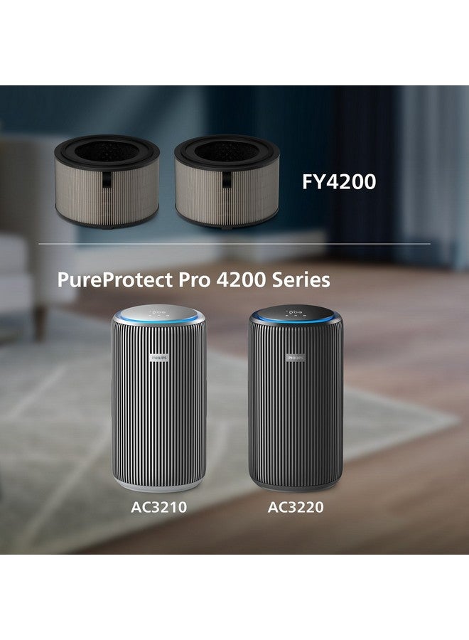 Philips PureProtect Pro 4200 Series HEPA NanoProtect Air Purifier Filter 30.6 x 24.5 x 24.5 cm FY4200/30 Grey and Black - Image 3