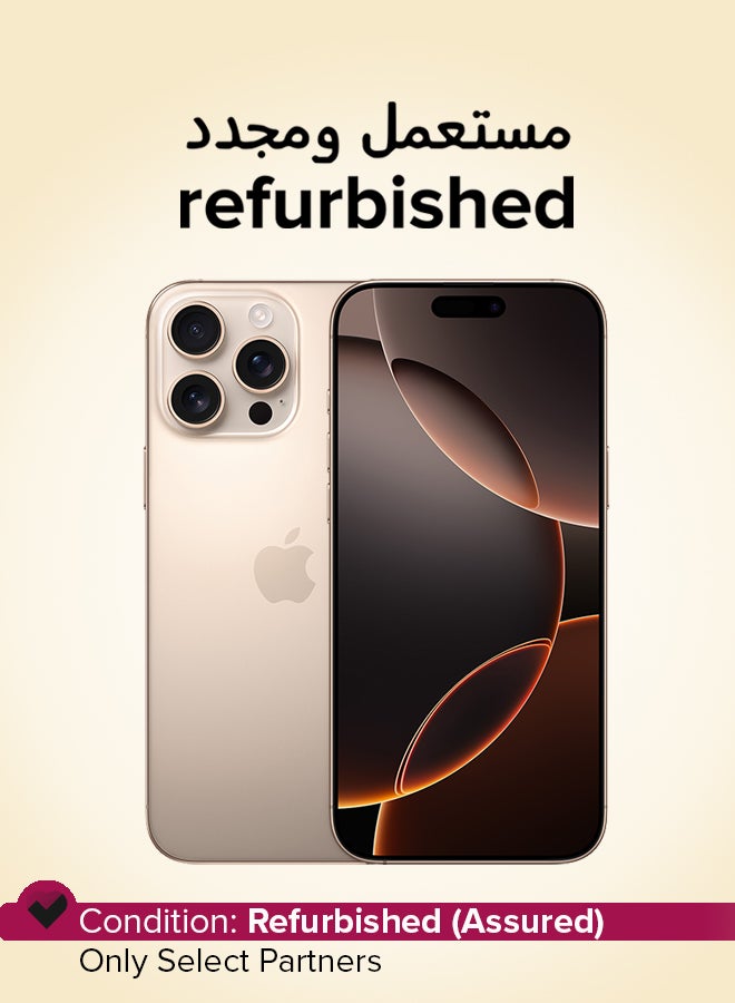 ابل  Refurbished - iPhone 16 Pro Max 512GB Desert Titanium 5G With FaceTime - International Version - Image 1