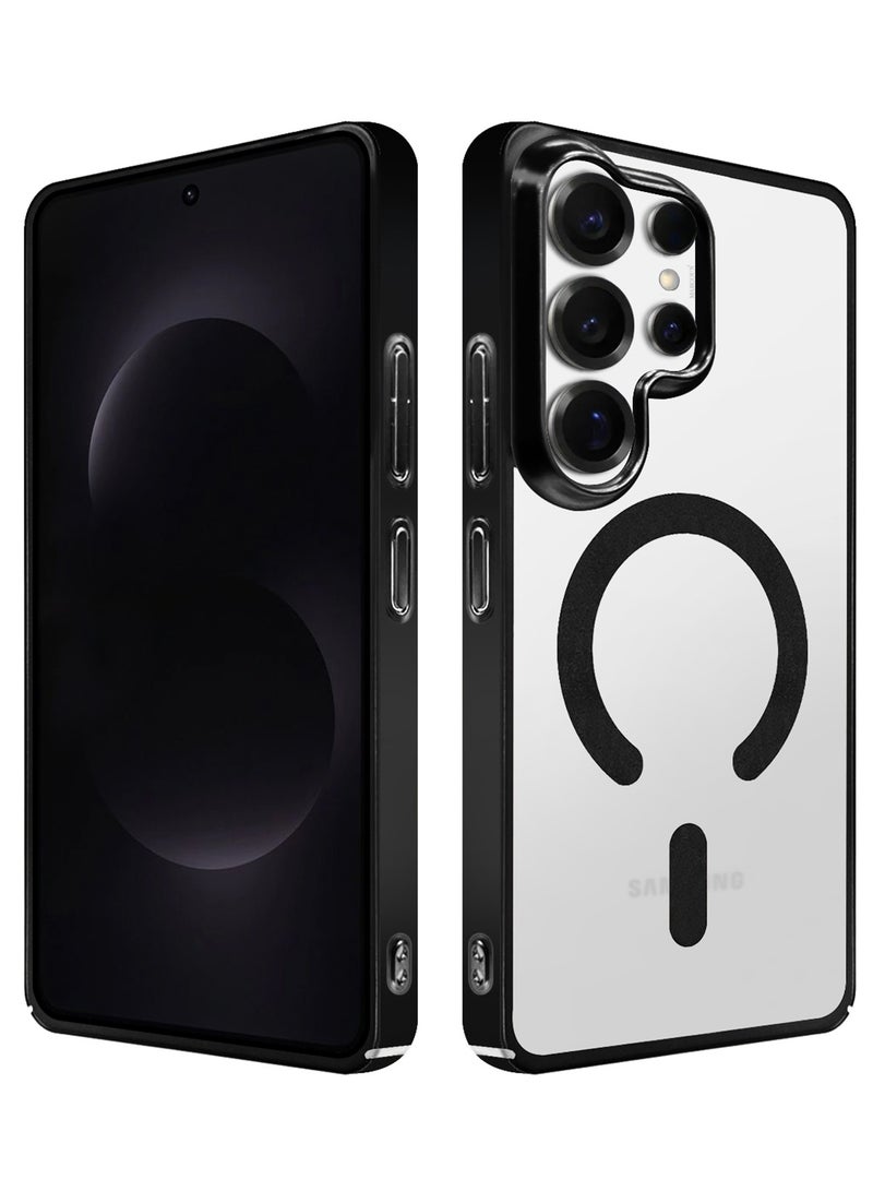 MARGOUN Magnetic Electroplated Protective Case for S26 Ultra - Transparent Back and Lens Shield with 3D Screen Protector Black-1 - Image 4