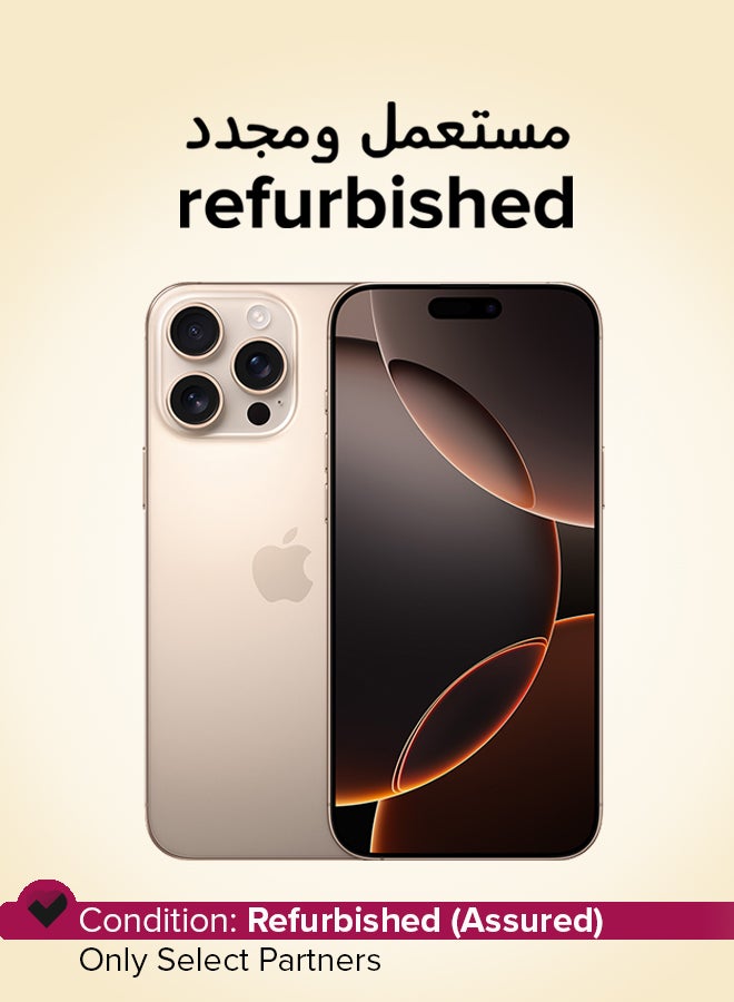 ابل  Refurbished - iPhone 16 Pro Max 256GB Desert Titanium 5G With FaceTime - International Version - Image 1