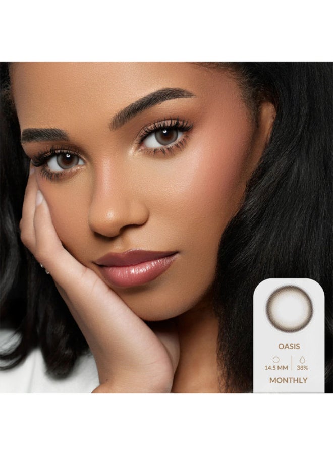 Amara Oasis Monthly Disposable Contact Lenses, Colored Contact Lenses, Cosmetic contact lenses, Gray Contact Lenses, Pack Of 2 - Image 2