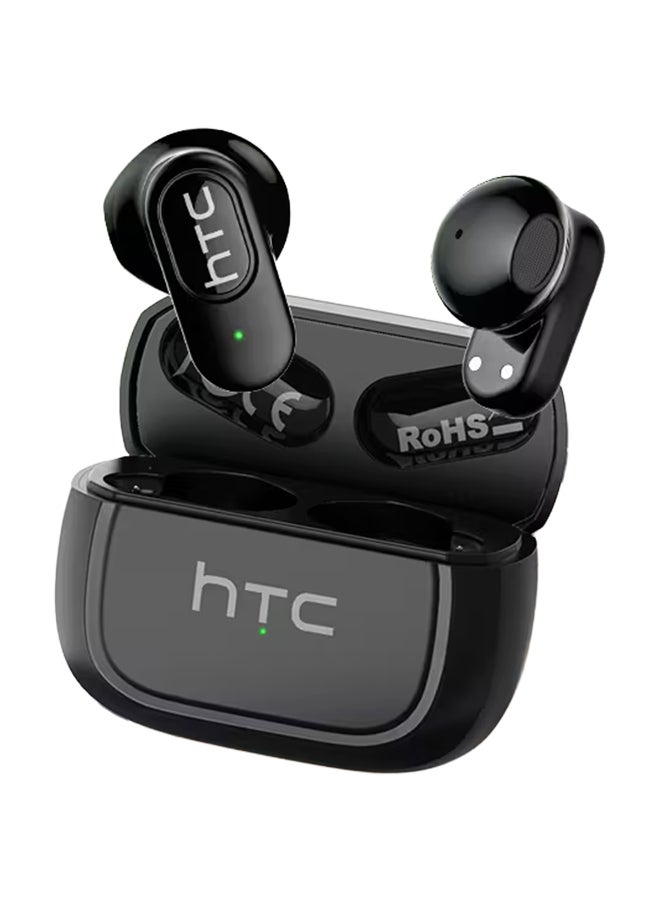 إتش تي سي NE51 In-Ear TWS Wireless Earbuds, Bluetooth 6.0, AI Translator Earphones, Adaptive EQ, HD Bass Sound, Smart Touch Control, 4-Hour Music Playback, Ultralight Sport Headphones with HD Mic, Black black - Image 2