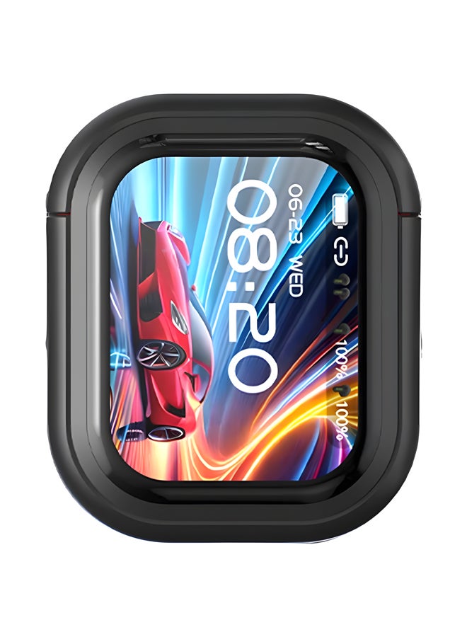 إتش تي سي سماعات أذن لاسلكية NE20 TWS، بلوتوث 6.0، علبة شحن بشاشة LCD، مترجم ذكي، إلغاء نشط للضوضاء، مقاومة للماء، عمر بطارية 24 ساعة، تشغيل موسيقي لمدة 4 ساعات، تحكم باللمس، ميكروفون مدمج، أسود - Image 5