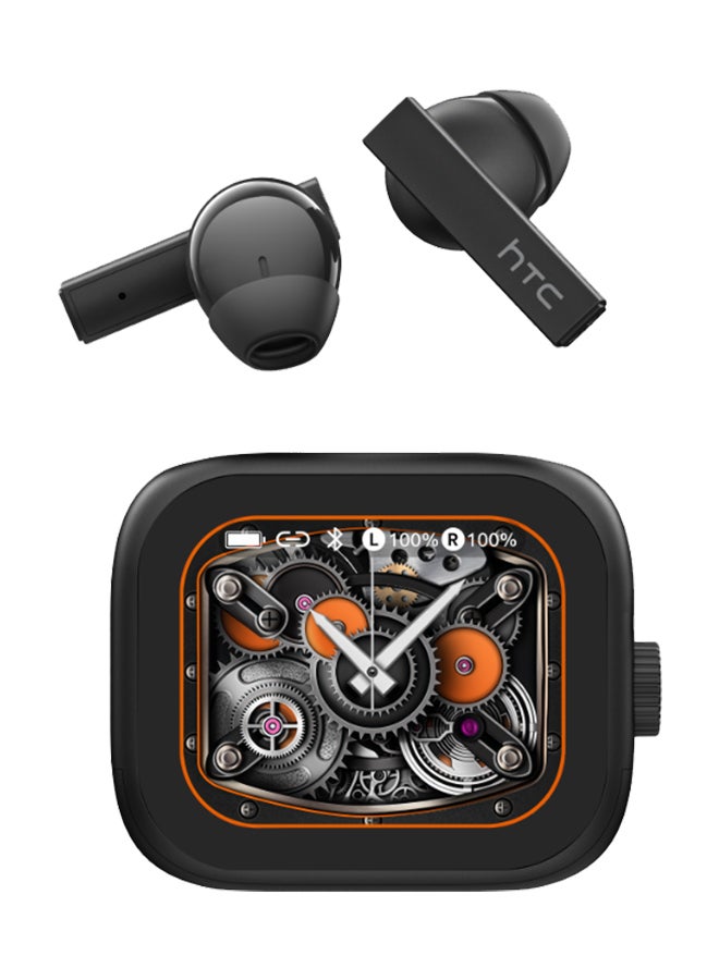 إتش تي سي NE40 In-Ear TWS Wireless Earbuds, Bluetooth 6.0, AI Translator Earphones, Touch Screen Charging Case, Noise Reduction, IPX5 Water Resistance, Built-in Mic, 48-Hour Battery Life, 3-Hour Music Playback, Sport Headphones, Black black - Image 2