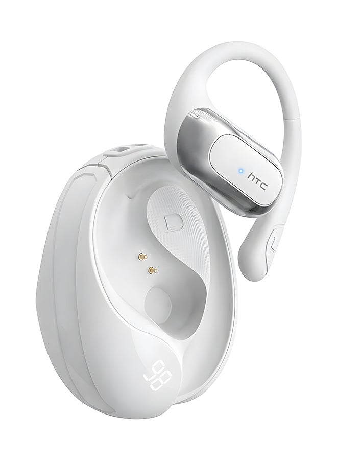 إتش تي سي سماعات أذن لاسلكية NE21 OWS، بلوتوث 5.4، سماعات أذن مترجم ذكي، تصميم رياضي مفتوح، تقليل الضوضاء ENC، صوت جهير عالي الدقة، تحكم باللمس، خفيفة الوزن، عمر بطارية 50 ساعة، بيضاء - Image 3