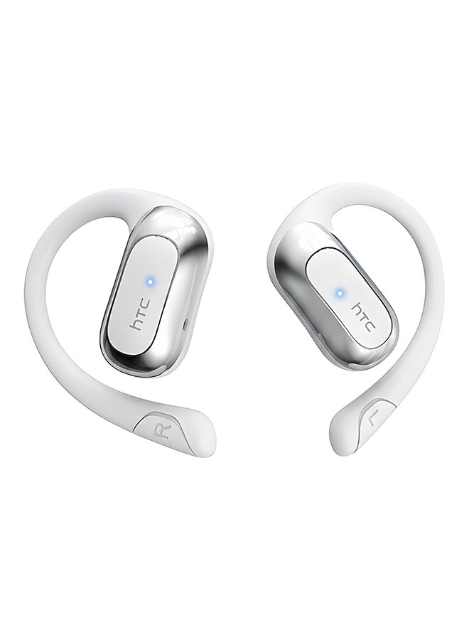 إتش تي سي سماعات أذن لاسلكية NE21 OWS، بلوتوث 5.4، سماعات أذن مترجم ذكي، تصميم رياضي مفتوح، تقليل الضوضاء ENC، صوت جهير عالي الدقة، تحكم باللمس، خفيفة الوزن، عمر بطارية 50 ساعة، بيضاء - Image 4