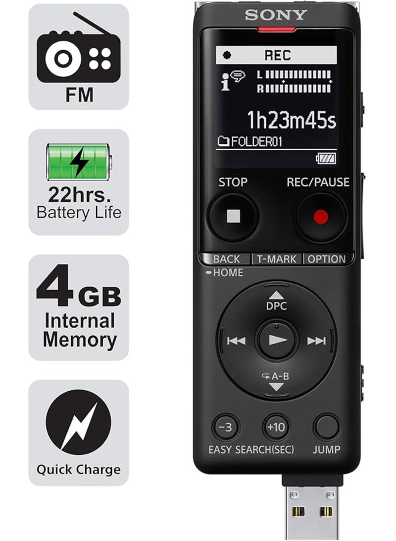 Sony Renewed - Light Weight Voice Recorder ICD-UX570F black - Image 2