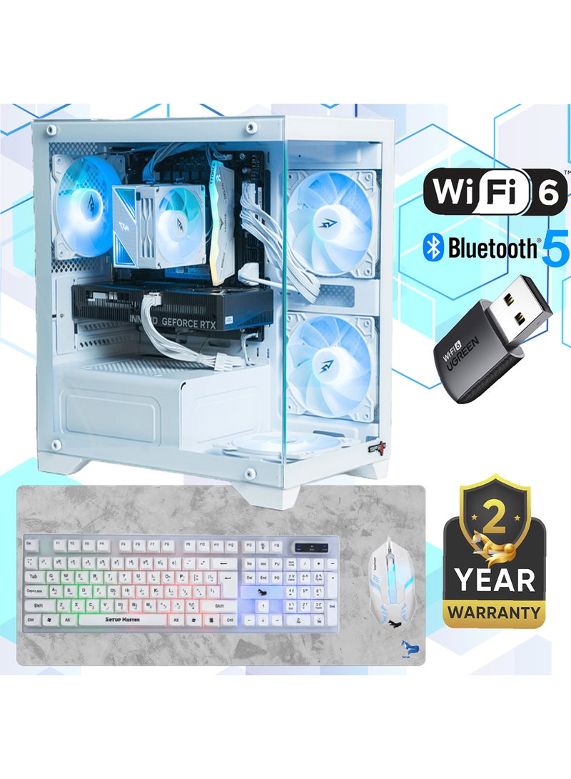 سيت أب ماستر كمبيوتر ألعاب بمعالج Intel Core i5-14400F / ذاكرة وصول عشوائي 16 جيجابايت DDR5 / قرص صلب SSD بسعة 1 تيرابايت / بطاقة رسومات Nvidia GeForce RTX 5060 Ti بسعة 8 جيجابايت / نظام التشغيل Windows 11 Pro / لون أبيض - Image 1