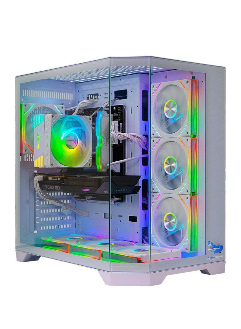 سيت أب ماستر كمبيوتر ألعاب بمعالج Intel Core i5-14400F / ذاكرة وصول عشوائي 16 جيجابايت DDR5 / قرص صلب SSD بسعة 1 تيرابايت / بطاقة رسومات Nvidia GeForce RTX 5060 Ti بسعة 8 جيجابايت / نظام التشغيل Windows 11 Pro / لون أبيض - Image 2