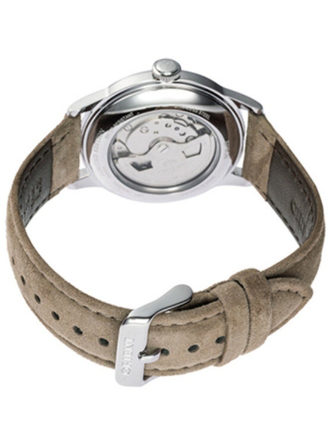 ORIENT Men's Mechanical Classic Bambino Men's Watch RA-AC0M13N30B, 38.4mm Grey Dial, Leather Strap, 30m WR - Image 3