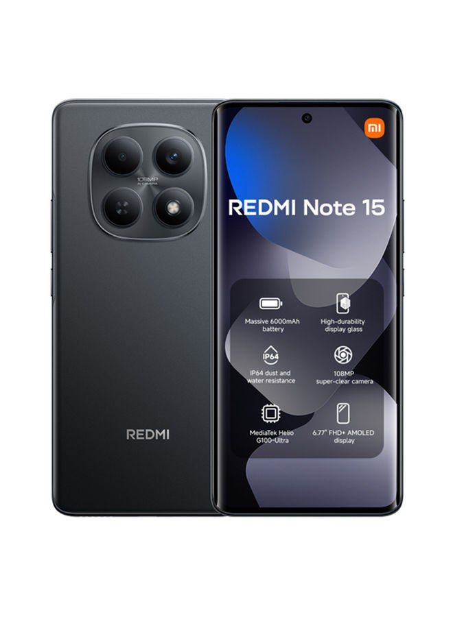 Xiaomi Redmi Note 15 Dual SIM Black 8GB RAM 256GB 4G - Middle East Version - Image 1
