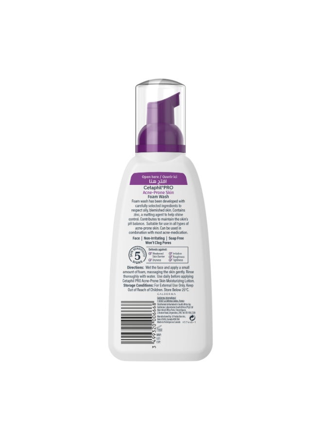 Cetaphil PRO Acne Prone Skin, Oil Control Foam Face Wash, For Oily and Sensitive Skin, DermaControl, White 236ml - Image 3