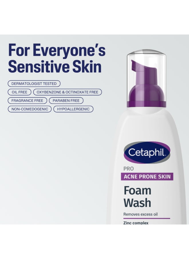 Cetaphil PRO Acne Prone Skin, Oil Control Foam Face Wash, For Oily and Sensitive Skin, DermaControl, White 236ml - Image 5