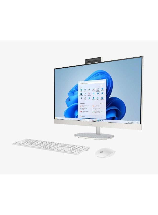 HP All-in-One Desktop – Intel Core Ultra 5 225U / 23.8inch FHD / 512GB SSD / 16GB RAM / Intel UHD Graphics / Windows 11 Home English/Arabic White - Image 3