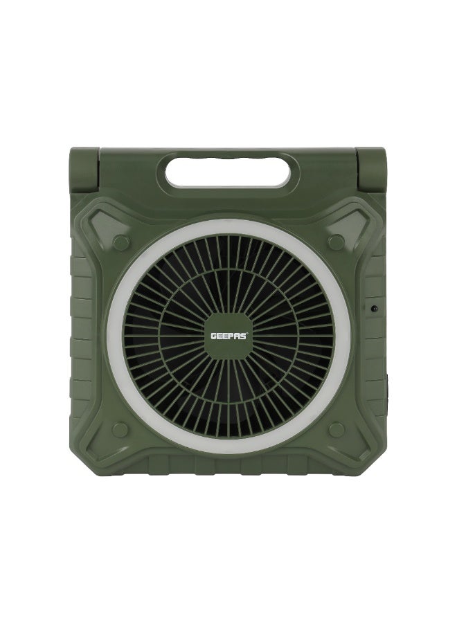جيباس 8" Rechargeable Solar Fan-Table Box Fans with Remote Control, Smart Panel and LED Lighting/ 3 Modes, 20 Hours Working, Perfect for Home, Office, Camping, Hiking, Indoor and Outdoor Use/ 2 Years Warranty, GF21233 GREEN - Image 3