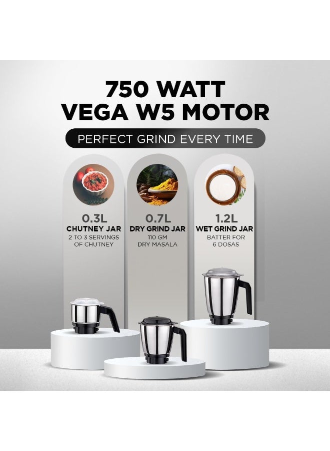 Preethi Peppy Mixer Grinder for Kitchen| 750 Watt Mixie, 3 jars | 5yr Motor Warranty & Lifelong Free Service | Black/Red (MG-245) 1.5 L 750 W MG-245 Red/Black - Image 5