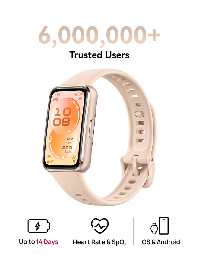 HUAWEI Band 11 Health and Fitness Tracker, Smart Watch, 24/7 Health Intelligence, HRV, Sleep Tracking, Stress Monitor, Emotional Wellbeing, Ultra-Slim, iOS & Android, Up to 14 Days Battery Life Beige - Image 1