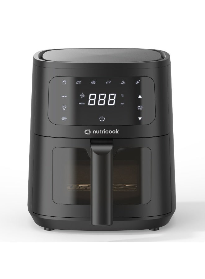 nutricook Air Fryer Essentials Vision 4.5L – 8 Cooking Programs, Ceramic Coating, See-Through Window with Light, Easy Clean Basket, PFOA & BPA Free, 2-Year Warranty,  NC-AFE150 4.5 L 1300 W AFE150 black - Image 1