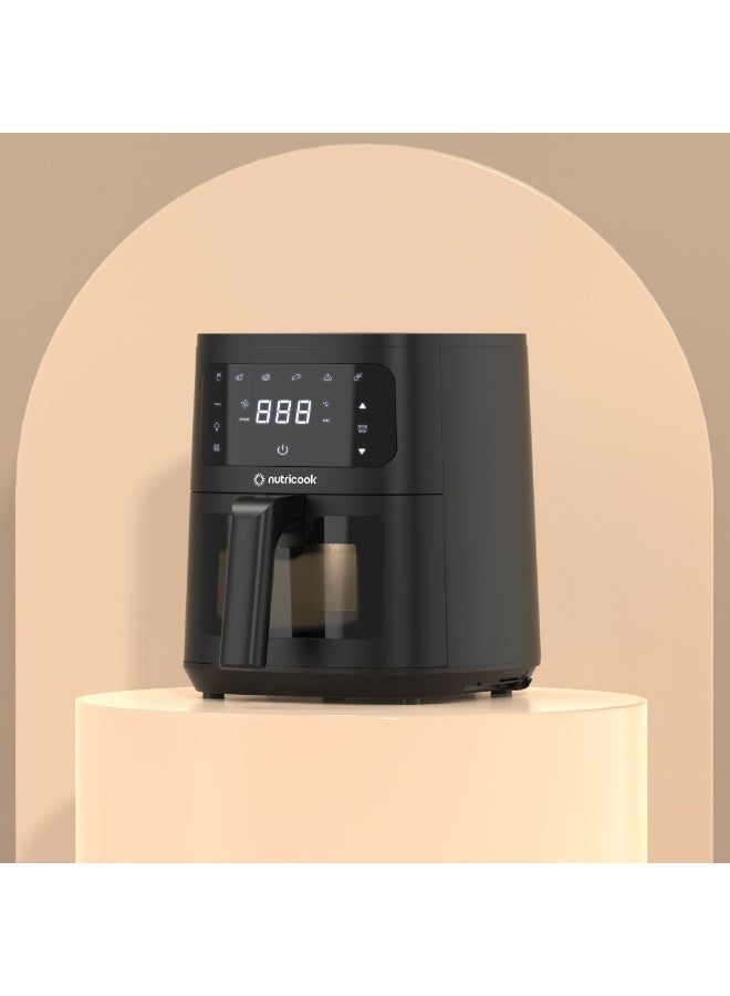 nutricook Air Fryer Essentials Vision 4.5L – 8 Cooking Programs, Ceramic Coating, See-Through Window with Light, Easy Clean Basket, PFOA & BPA Free, 2-Year Warranty,  NC-AFE150 4.5 L 1300 W AFE150 black - Image 2