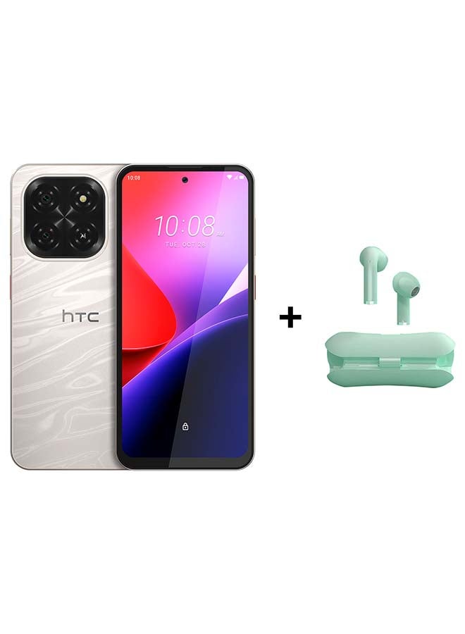 إتش تي سي Wildfire E7 Elite Dual SIM 5G upto 12GB* (6+6) RAM 128GB NFC Champagne Gold + Nextbot E18 TWS- Middle East Version - Image 1