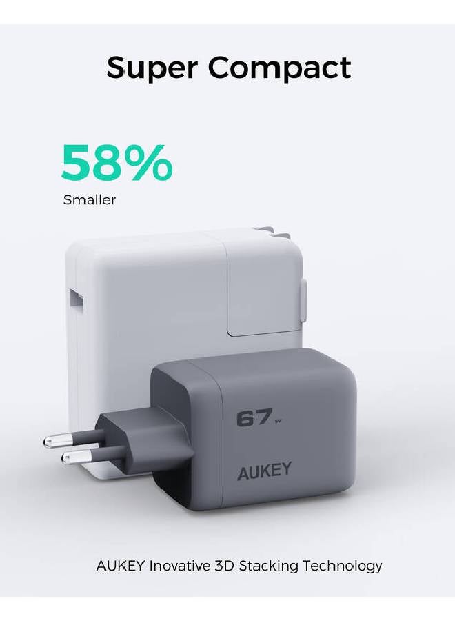 AUKEY Comet Mix 3 67W PD Wall Charger with GaN Technology PA-C3 grey - https://f.nooncdn.com/p/pnsku/N70286551V/45/_/1771169212/d1b75294-00f7-4e36-9291-f4b6df13e49b.jpg