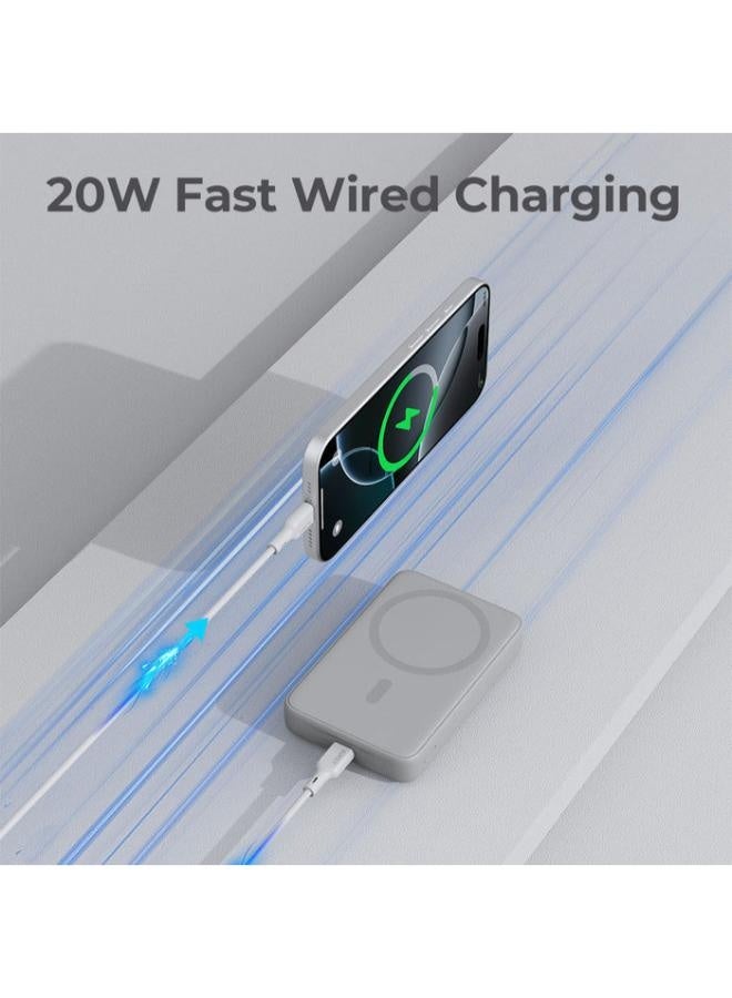 أوكي AUKEY MagFusion 10000 slim 10000mAh Magnetic Wireless Charging Power Bank PB-MS04 grey - Image 2