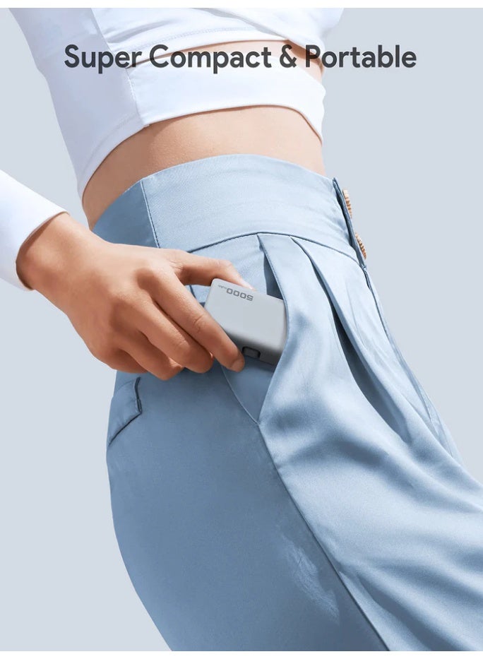 أوكي AUKEY Spark Mini 5000 Portable Power Bank with Built-in USB-C Port PB-Y59 white - Image 2