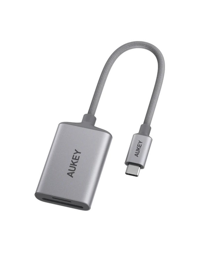 أوكي AUKEY UH-C01 USB-C to Card Reader Hub Adapter grey - Image 1