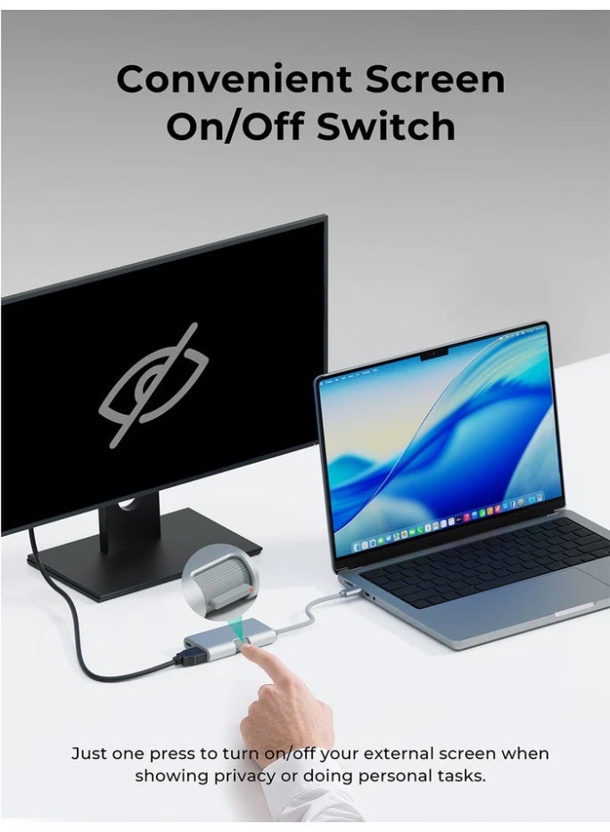 أوكي AUKEY UH-CUH01 TravelDok 3-in-1 USB-C Hub silver - Image 5