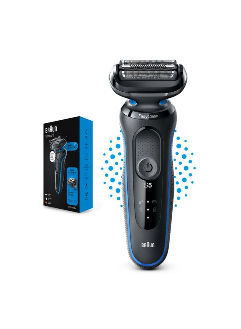 براون Renewed - Series 5 51-B1000s Wet & Dry Shaver Black/Blue - Image 2