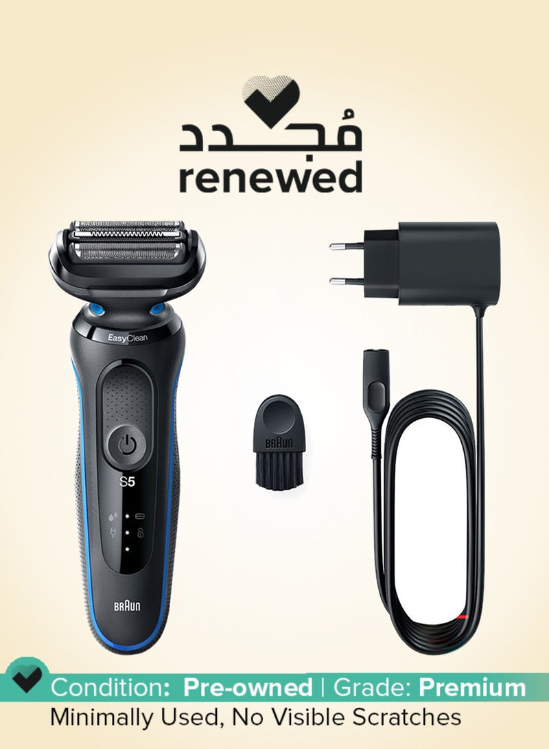براون Renewed - Series 5 51-B1000s Wet & Dry Shaver Black/Blue - Image 1