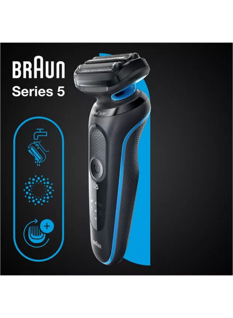 براون Renewed - Series 5 51-B1000s Wet & Dry Shaver Black/Blue - Image 3