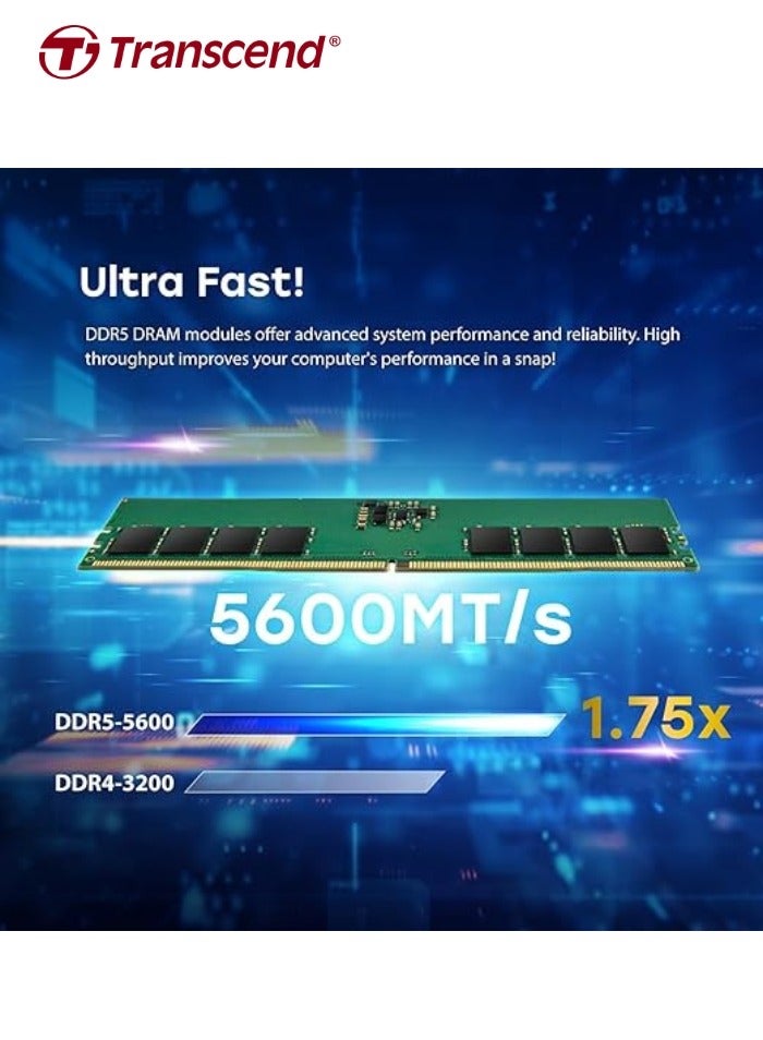 Transcend 16GB RAM DDR5 5600MHz CL46 (1Rx8) Laptop Memory - JM5600ASE-16G - 7cm Black - Image 4