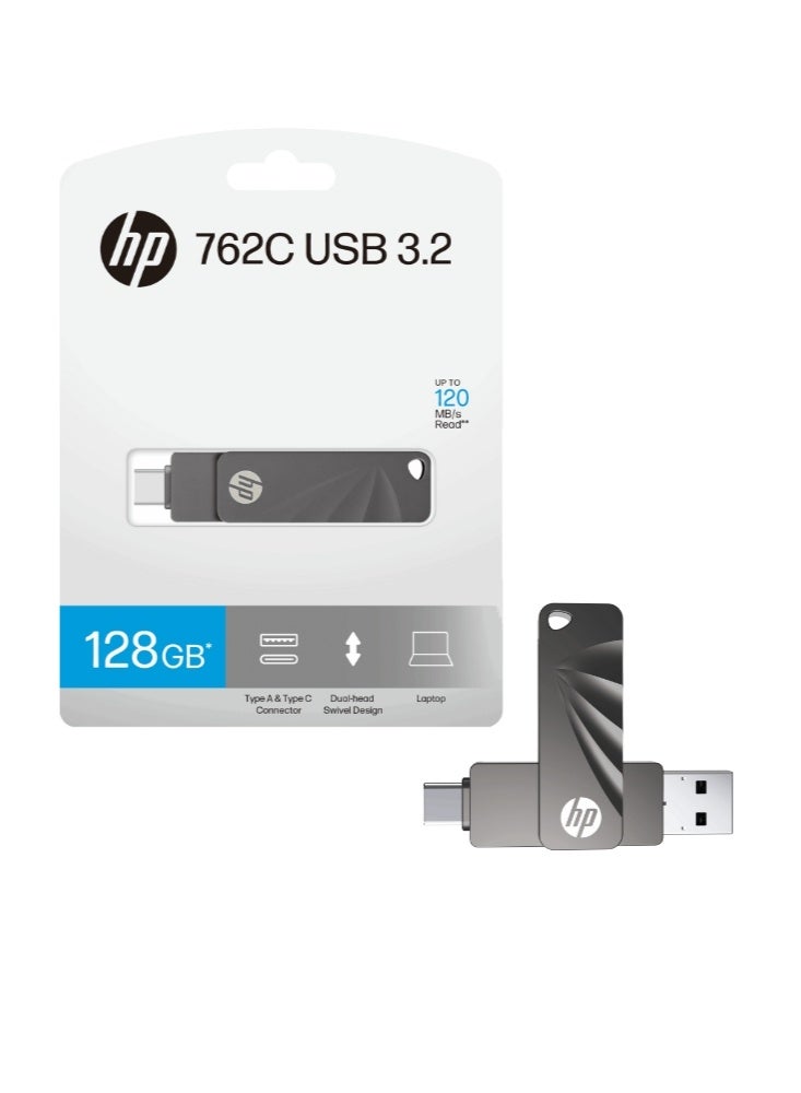 HP 762C USB Pen Drive | 128GB OTG Type-C USB 3.2 Dual Flash Drive for Iphone 15 Iphone 16 Android Tablet PC Laptop 128 GB - Image 2