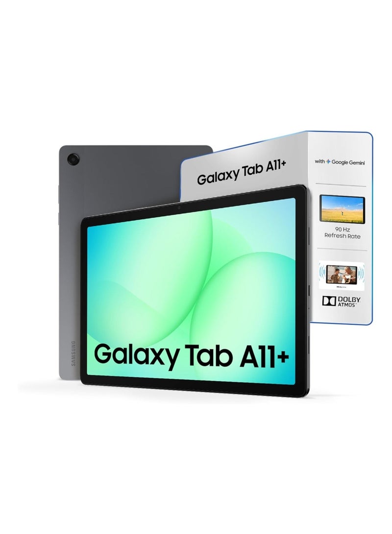 سامسونج Galaxy Tab A11+ 11-inch Display, 8GB RAM, 256GB Storage, 90Hz Refresh Rate, AI with Google Gemini, Dolby Atmos, Quad Speakers, Wi-Fi + 5G Tablet, Gray - Image 1